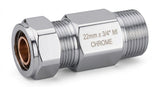 Premium Chrome Straight Male Iron (MI) Connector