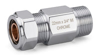 Premium Chrome Straight Male Iron (MI) Connector