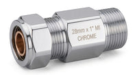 Premium Chrome Straight Male Iron (MI) Connector