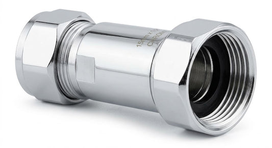 Premium Chrome Straight Tap Connector - Compression Fitting