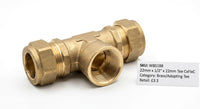 Premium Brass Compression Adopting Tees (CxCxFI & CxFIxC) | 15mm - 28mm