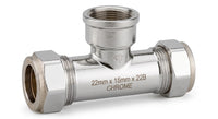 Premium Chrome Reducing Tee - Compression Fitting