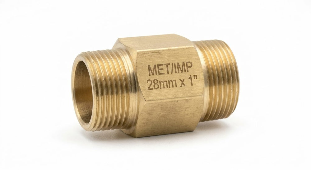 Premium Solid Brass Metric to Imperial Threaded Adaptor
