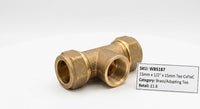 Premium Brass Compression Adopting Tees (CxCxFI & CxFIxC) | 15mm - 28mm