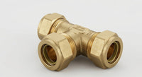 Brass Equal Compression Tees (8mm - 22mm) | Professional Plumbing Fittings