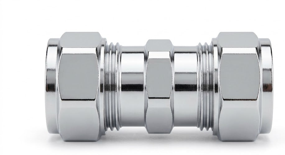 Premium Chrome Straight Compression Couplings (15mm - 42mm)
