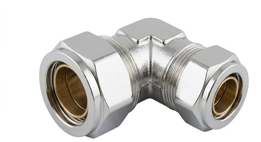 Premium Chrome Reducing Compression Elbow (22mm x 15mm)