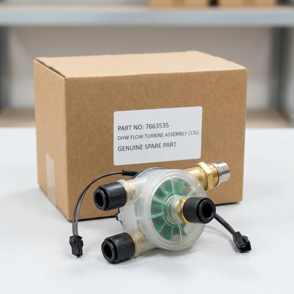 Genuine Baxi 7663535 DHW Flow Turbine Assembly (12L) - Original Plain Boxed