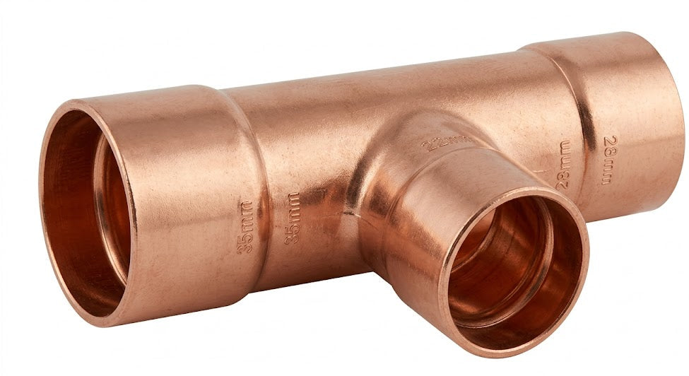 35mm x 28mm Premium Endfeed Reducing Tees | 22mm & 28mm Branch Options