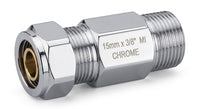 Premium Chrome Straight Male Iron (MI) Connector