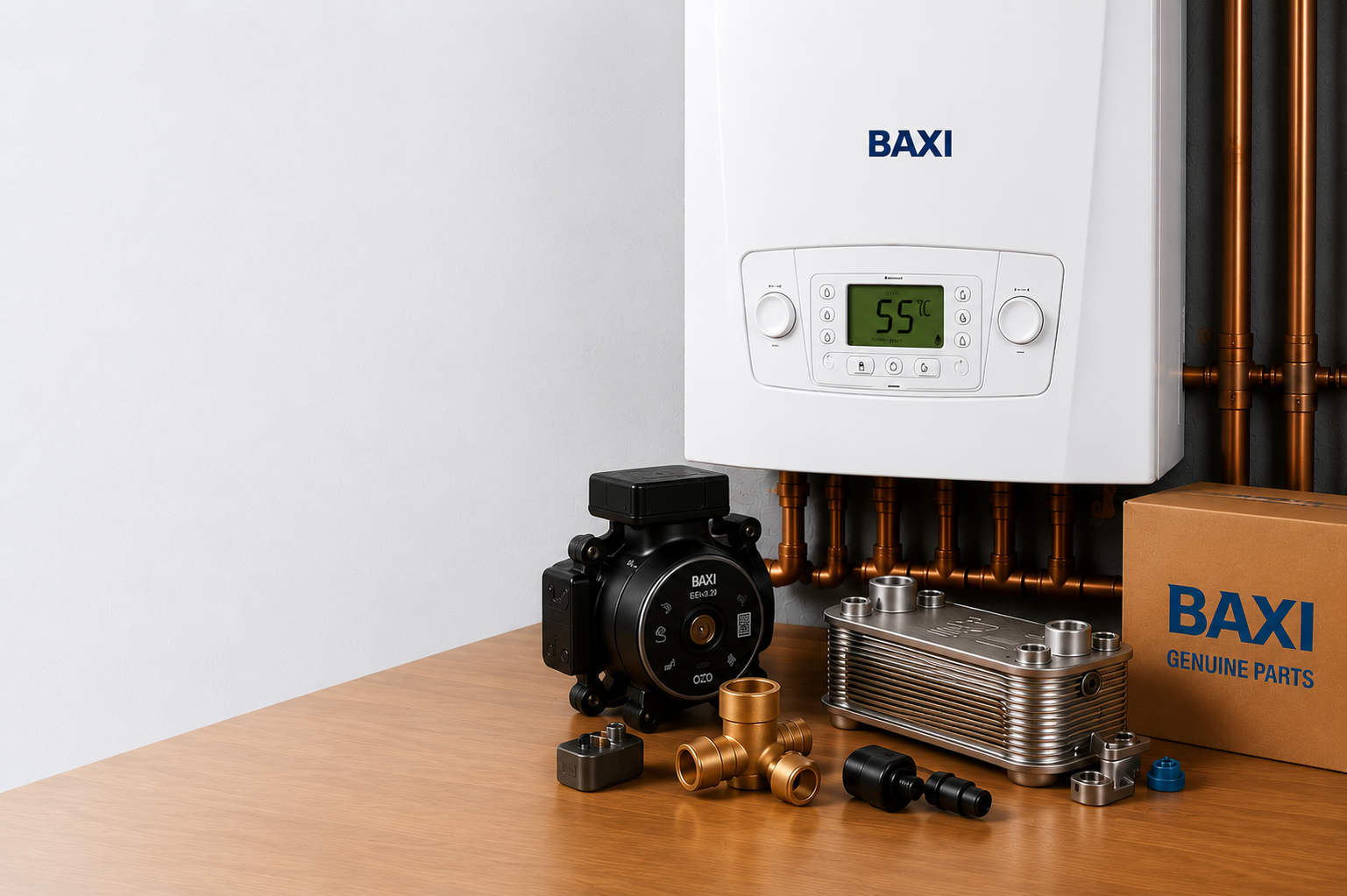 Baxi boiler with genuine and compatible spare parts
