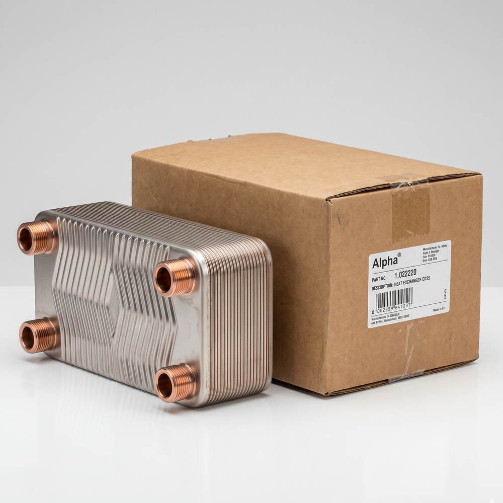 Genuine Alpha 1.022220 Brazed Plate Heat Exchanger CD25 - New OEM Boxed Part