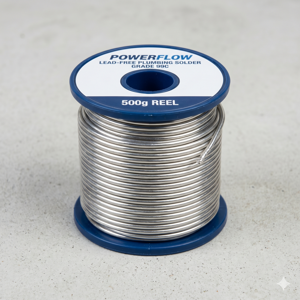 Powerflow Lead-Free Plumbing Solder - 500g Reel (Grade 99C)