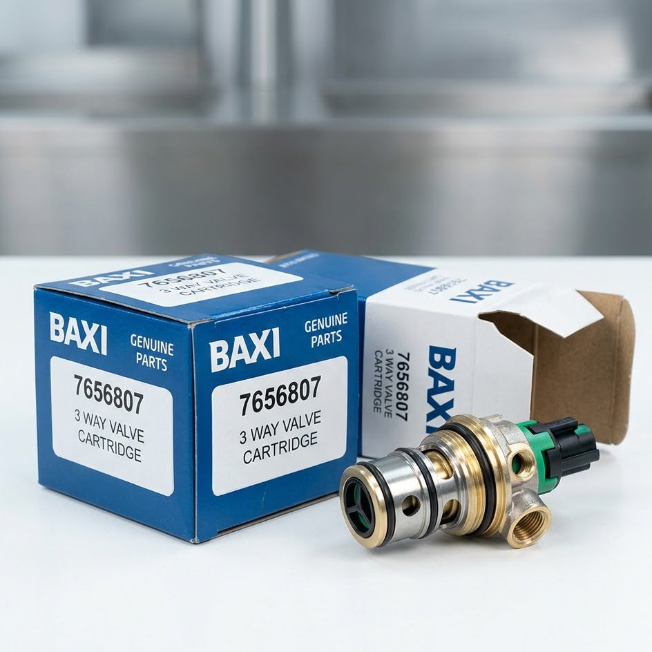 Genuine Baxi 7656807 3-Way Valve Cartridge - Original Packaged Part