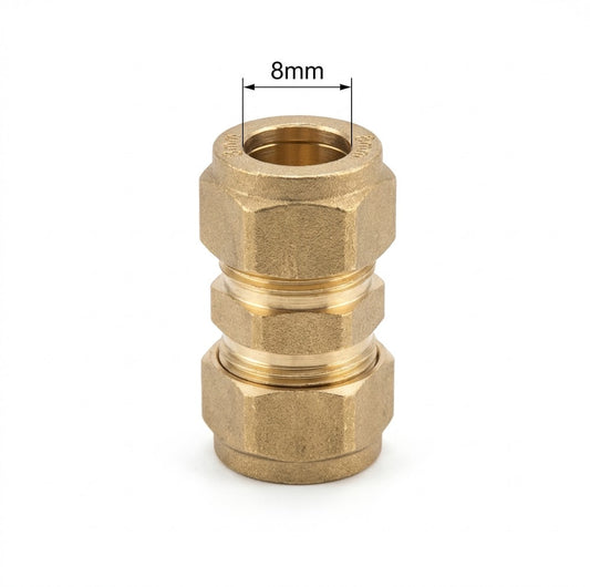 Premium Brass Compression Straight Coupling