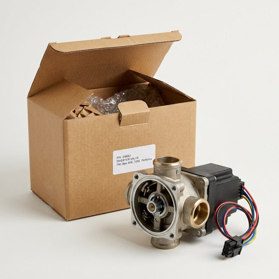 Genuine Baxi 248061 Diverter Valve (80E, 105E, Performa) – Original Boxed Part