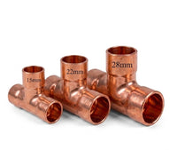 Professional Endfeed Copper Equal Tee Fittings (8mm to 54mm )