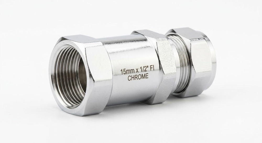 Premium Chrome Straight Female Iron (FI) Connector