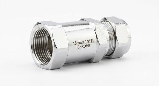 Premium Chrome Straight Female Iron (FI) Connector