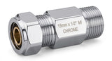Premium Chrome Straight Male Iron (MI) Connector