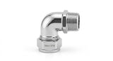 Premium Polished Chrome 15mm Compression to 1/2" Male Iron (MI) Thread Elbow