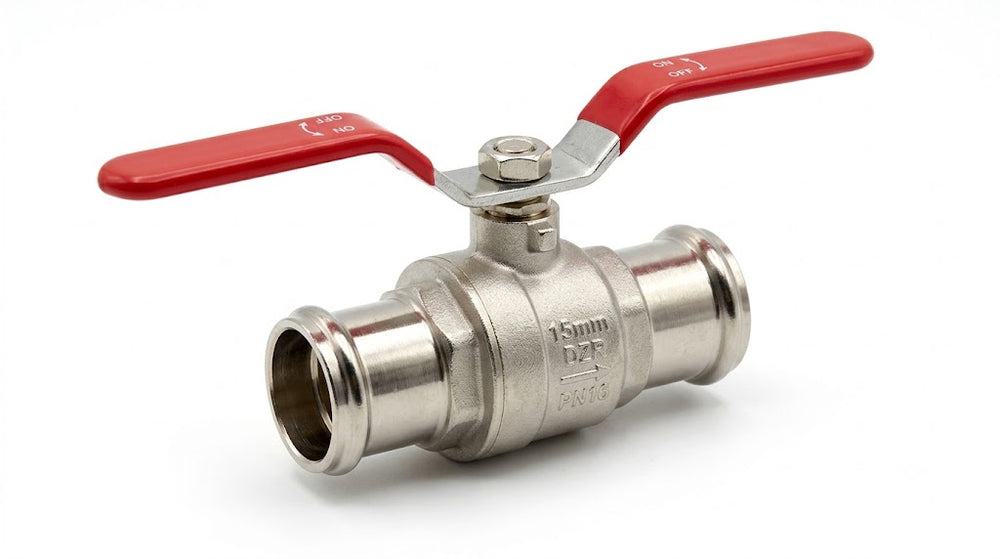 Premium 15mm Pressfit Dual Handle Ball Valve (DZR Brass)