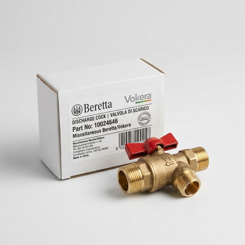 Beretta / Vokera 10024646 Discharge Cock - Genuine Original Part