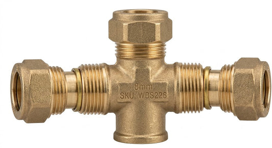 Brass Equal Compression Tees (8mm - 22mm) | Professional Plumbing Fittings
