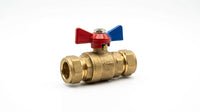 Dual Handle Butterfly Ball Valve - Brass Plumbing Fitting