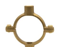 Solid Brass Double Munsen Ring Pipe Bracket | Dual Pipe Support Clamp
