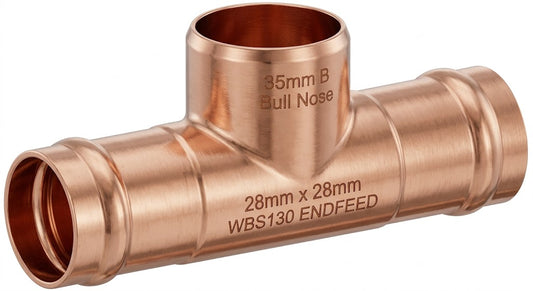 28mm x 28mm x 35B Endfeed Bull Nose Reducing Tee